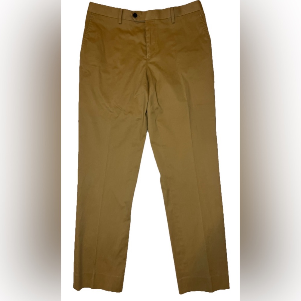 Spier Mackay Contemporary Tan Brown Cotton Khaki Chino Slim Trousers Pants 34 30